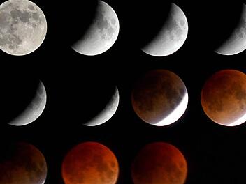 So werden die Phasen der Mondfinsternis in etwa ablaufen. Foto: dpa