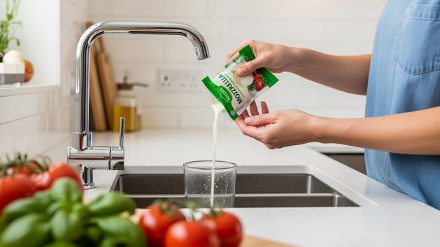 Mozzarella-Wasser: Die untersch&auml;tzte Fl&uuml;ssigkeit aus der K&auml;sepackung