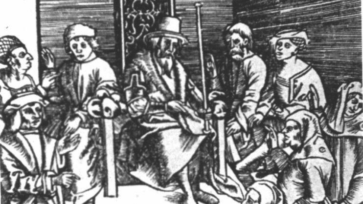 Das markgräfliche Judengericht hat vor der Kulmbacher Synagoge (heute Burggut, Waaggasse 5) getagt.  Repro: Wolfgang Schoberth