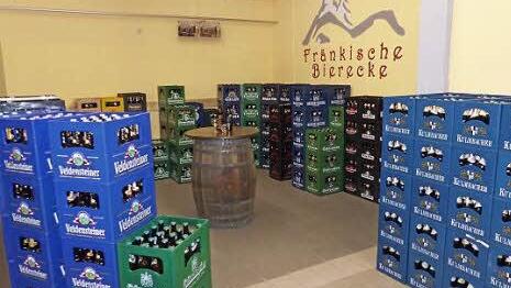 Die Fränkische Bierecke im neuen Getränkemarkt in Marktleugast.