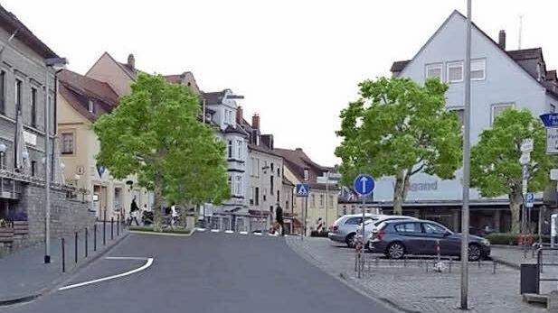 Begrünt und mit Zebrastreifen: So ähnlich soll der Übergang von der Alten Mainbrücke in die Innenstadt einmal aussehen.  Fotomontage: BSV Aachen