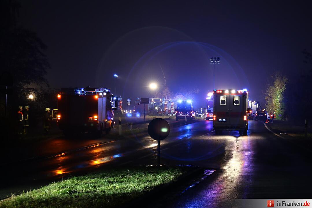 Schwerer Vekehrsunfall auf der B14 bei Gutzberg