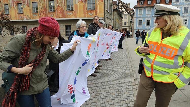 Demonstration in Bamberg am Internationalen Tag gegen Rassismus. Foto: Barbara Herbst