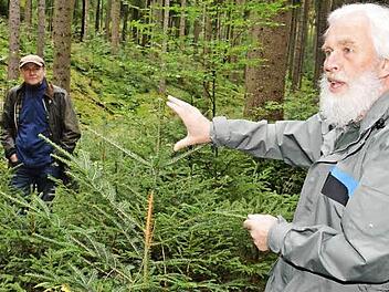 Forstdirektor Franz Eder (rechts) wird in den Ruhestand gehen. Mit auf dem Bild ist Revierförster Wolfgang Meiners  Foto: Gerhard Schmidt