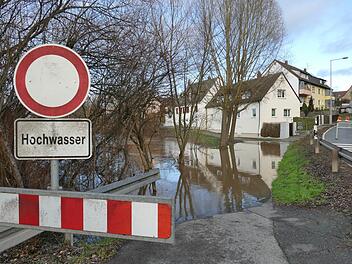 In Franken gibt es die ersten Meldungen über Hochwasser. Vielerorts gilt bereits Meldstufe 3 von 4. Foto: Oßwald/News5