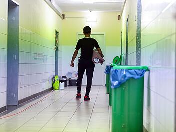 Fl&uuml;chtlingsaufnahme in Zirndorf