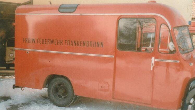 Das umgebaute Postauto der Feuerwehr Frankenbrunn. Archiv Feuerwehr Frankenbrunn