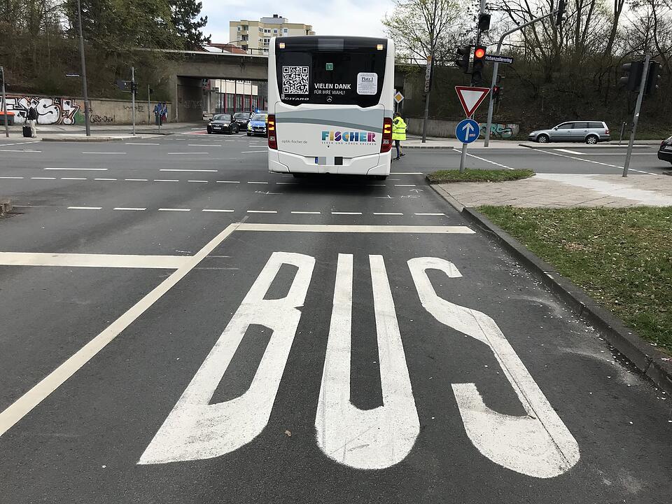 Unfall mit Stadtbus in Bayreuth