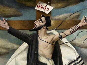 Lange verleugnet, wird für den britisch-jüdischen Maler und Kunstkritiker Emmanuel Levy (1900-1986) der gekreuzigte Jude Jesus sogar zum Sinnbild für das Leiden des jüdischen Volkes. Er malt 1942 die "Kreuzigung".