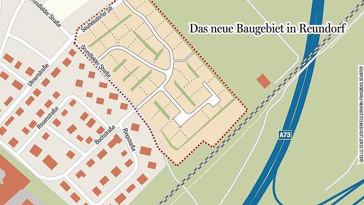 Das neue Baugebiet wird von Seubelsdorfer- und Grundfelder Straße her erschlossen.