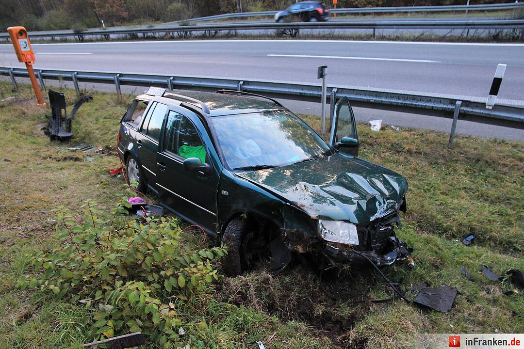Kollision auf A73 bei Bamberg- Fahrer schwer verletzt