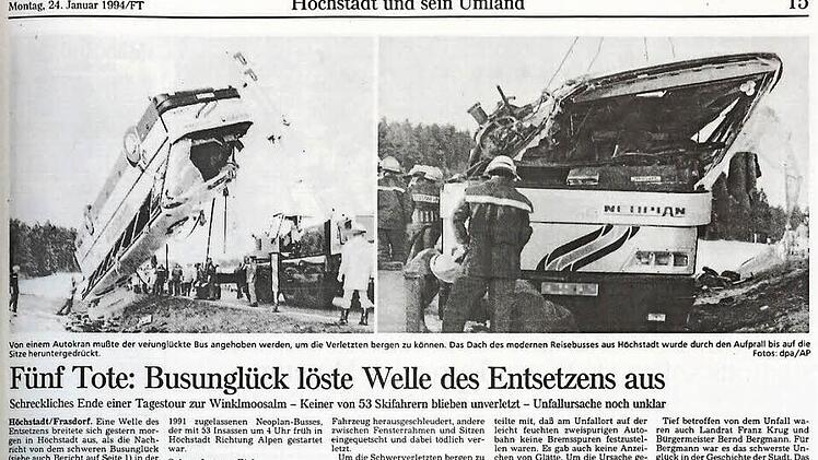 Zeitungsseite vom 24. Januar 1994  Foto: Repro Barbara Herbst