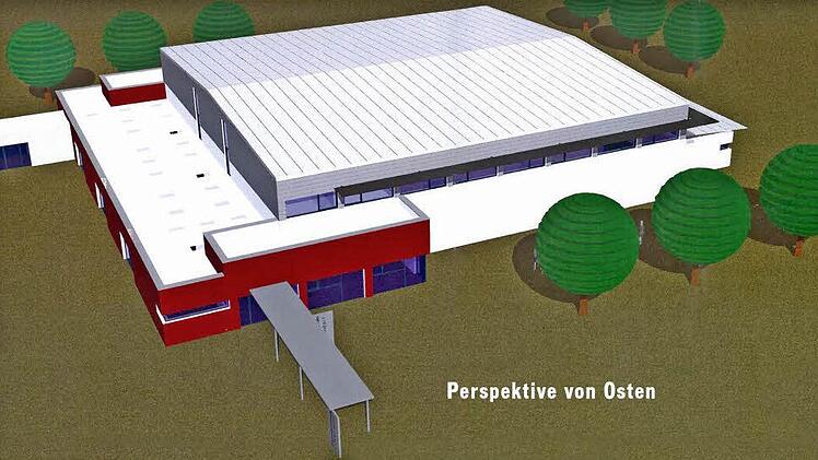 Entwurf der geplanten Doppelschulsporthalle in Litzendorf  Grafik: Gemeinde Litzendorf
