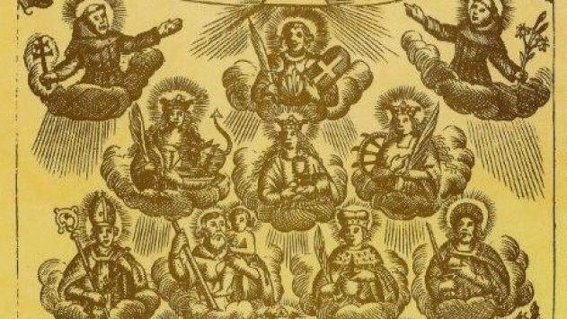 Ein sogenannter Wallfahrtszettel zeigt zwei Prozessionen, die sich auf die Kirche zubewegen. Repro: Dieter Galm