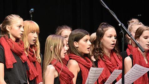 Der Kammerchor umrahmte die Abschlussfeier der Staatlichen Realschule feierlich. Fotos: Gabi Arnold