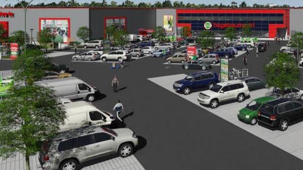 Die Zahl der Parkplätze beim geplanten Hagebaumarkt soll deutlich geringer ausfallen. Grafik: Archiv