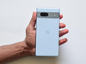 Man holding Google Pixel 7A smartphone. Taoyuan, Taiwan - 6th August, 2023.