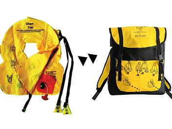 Aus einer ausgedienten Rettungsweste macht das Startup "Bag to life" unter anderem Taschen und Rucksäcke. Foto: ehrensache D/V GmbH & Co. KG