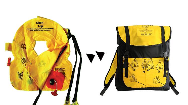 Aus einer ausgedienten Rettungsweste macht das Startup "Bag to life" unter anderem Taschen und Rucksäcke. Foto: ehrensache D/V GmbH & Co. KG