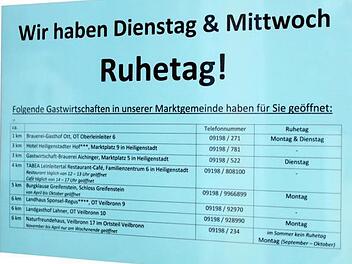 Mit diesem Schild sollen die Wirte einander helfen. Foto: Carmen Schwind