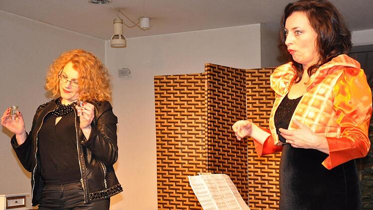 Das Klischee der Frau füllte das Programm "Waffeln der Frau" mit dem Duo Marianne Blum und Marina Gajda. Foto Petra Heurich