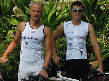 Bernd Hagen (l.) und Frank Müller  im Wettkampfoutfit. Foto: privat