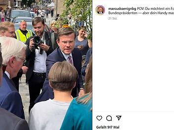 Kuriose Aktion bei Steinmeier-Besuch in Nürnberg: OB als Retter