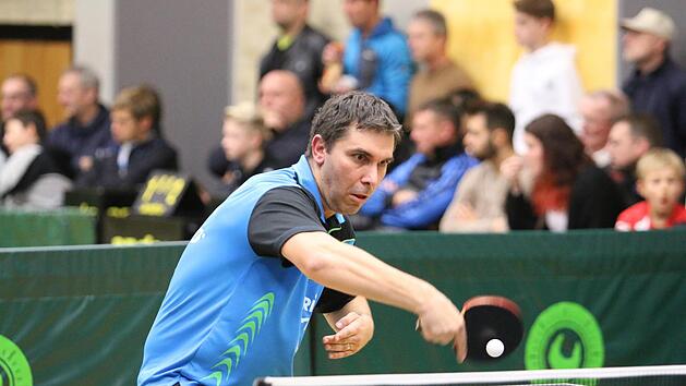 Spitzenspieler Trifon Lengerov vom TTC Tiefenlauter ist in der Verbandsoberliga mit seiner Vorrundenbilanz von 14:4 Einzelspielen der zweitbeste Ligaspieler hinter den Eggolsheimer Vaclav Frydrych (14:3). Foto: Horst Marr