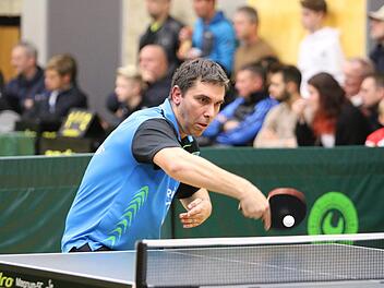 Spitzenspieler Trifon Lengerov vom TTC Tiefenlauter ist in der Verbandsoberliga mit seiner Vorrundenbilanz von 14:4 Einzelspielen der zweitbeste Ligaspieler hinter den Eggolsheimer Vaclav Frydrych (14:3). Foto: Horst Marr