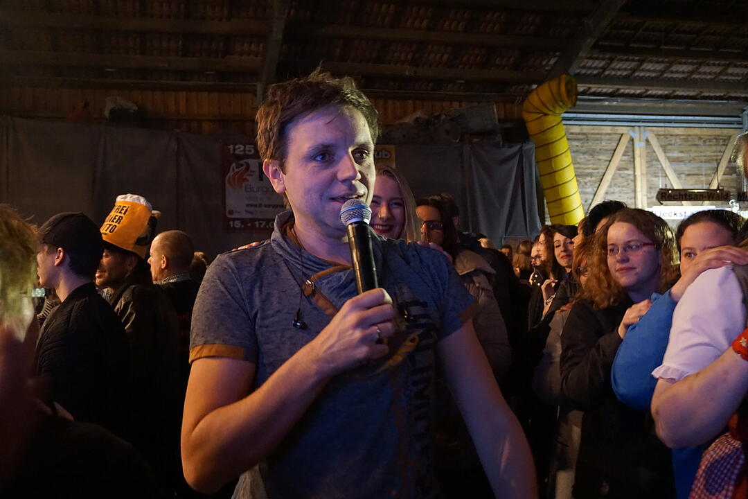 Backstage bei den Dorfrockern beim Eichenbühler Hoffest
