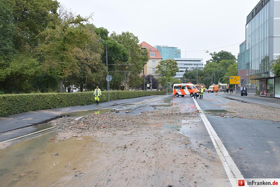 Wasserrohrbruch in Würzburg