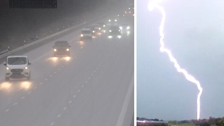A73 bei Nürnberg: Autofahrer von Unwetter "voll erwischt" - dann sieht er "hellen Lichtbogen"