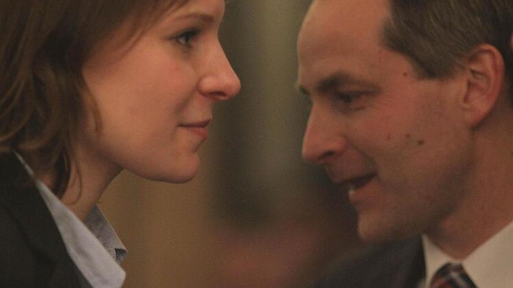 Emmi Zeulner und Jörg Kunstmann - der unterlegene Kandidat wird jetzt den Wahlkampf der 25-jährigen Lichtenfelserin managen. Foto: Tim Birkner