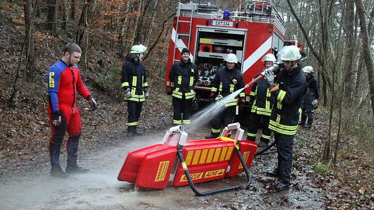 Die Feuerwehr wollte in Dechsendorf ein Reh aus dem Weiher retten. Foto: Michael Busch