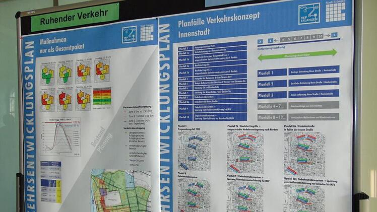 Das Konzept zur Reduzierung des Verkehrs in der Erlanger Innenstadt ist schon weit fortgeschritten.    Foto: Petra Malbrich