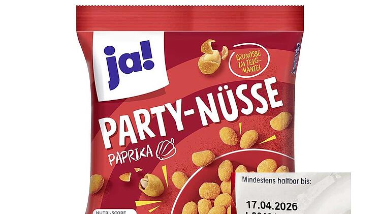 Die Snäcky Knabbergebäck GmbH informiert: Öffentlicher Warenrückruf "ja! Party-Nüsse Paprika" im 200-Gramm Beutel