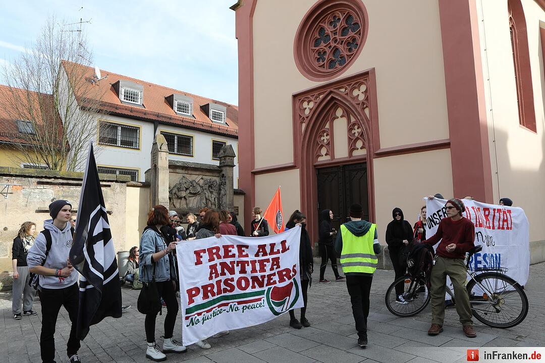Bamberg; Demo vom Bahnhof bis zum Gefängnis der "roten Hilfe"
