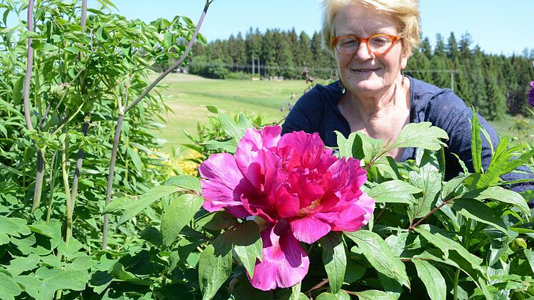 Die Traumgarten AG zu Besuch bei Anita Heerdegen im Guttenberger Ortsteil Eeg. Foto: Dagmar Besand