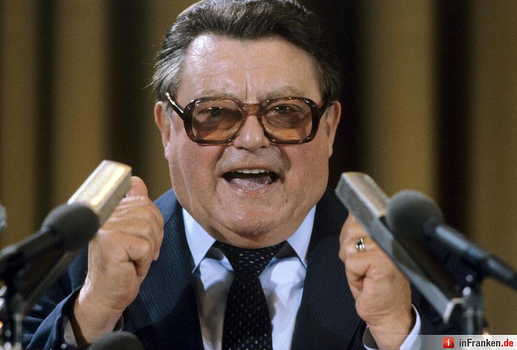 Strauß bei einer Rede in München 1985