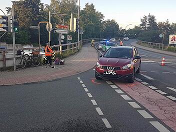 An dieser Stelle erfasste das Auto die Radfahrerin. Foto: News5/Merzbach