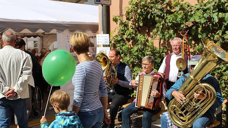 Emmi Weiß und ihre Aurach Spatz'n waren am Sonntag überall anzutreffen. Evi Seeger
