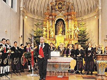 Der Musikverein Langensendelbach mit seinem Leiter Herfried Schuster  Foto: Karl Heinz Wirth