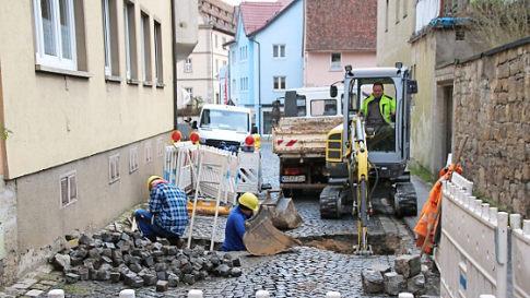 Auch die Salzgasse ist aufgerissen.