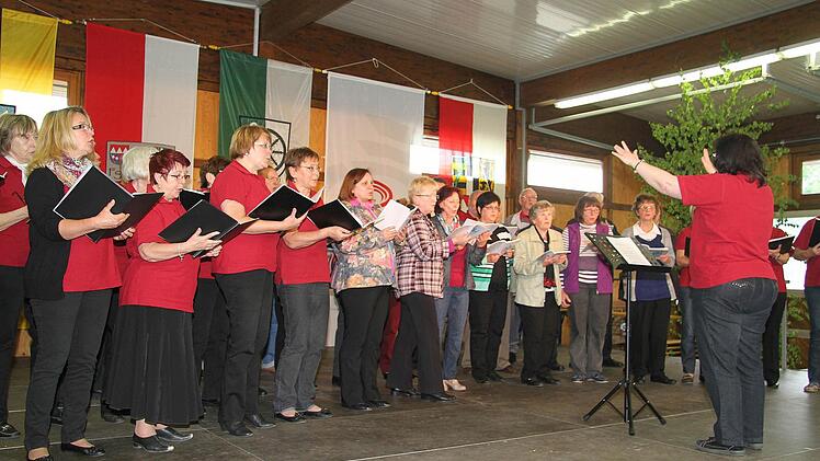 Einen gemeinsamen Auftritt hatten die Gesangvereine Veitlahm und Schwarzach/Schmeilsdorf. Foto: Sonja Adam