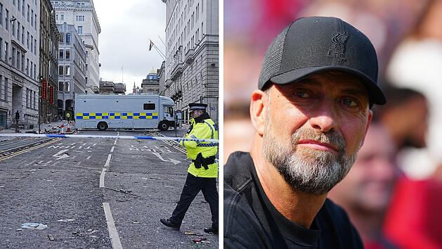 Siegerparade in Liverpool - Auto f&auml;hrt in Menschenmenge