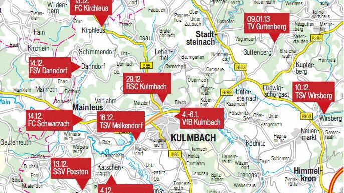 Die Einbruchserie in zehn Sportheime im Landkreis Kulmbach steht offenbar vor der Aufklärung. Die Bayreuther Kripo hat bestätigt, dass es Festnahmen und Durchsuchungen gegeben hat.  Grafik: inFranken.de