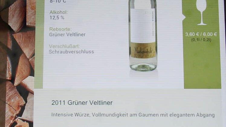 Ansprechend und übersichtlich gestaltet sind die einzelnen Seiten der digitalen Weinkarte.