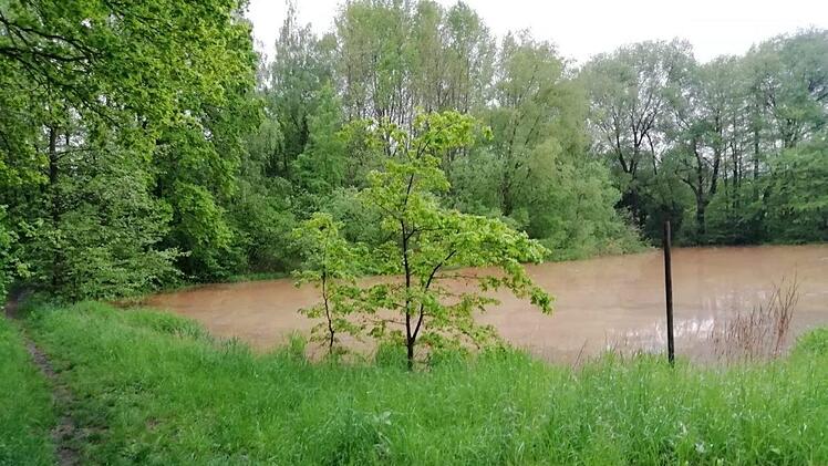 Ist erstmals übergelaufen: der ein Kilometer entfernte Teich. Foto: privat