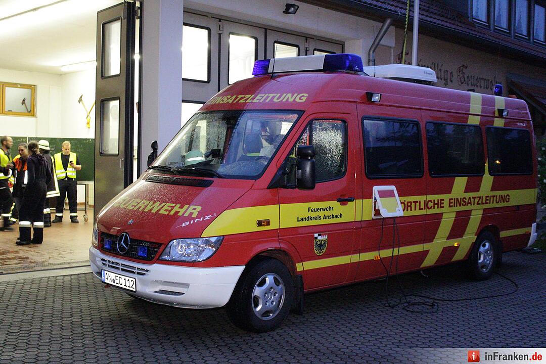 Erneute Flut ueber dem Landkreis Ansbach - Mehrere Ortschaften ueberschwemmt