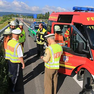 Großübung auf A73 bei Breitengüßbach